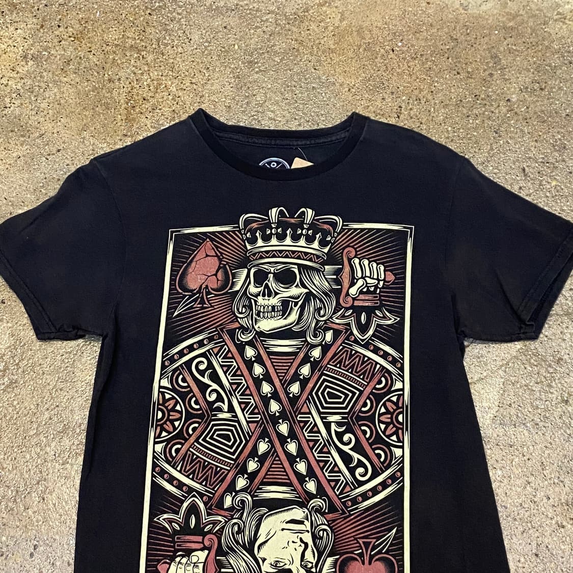 미국 빈티지 돔스페이드 카드 프린팅 해골 스컬 락티셔츠 반팔티 상품이미지2