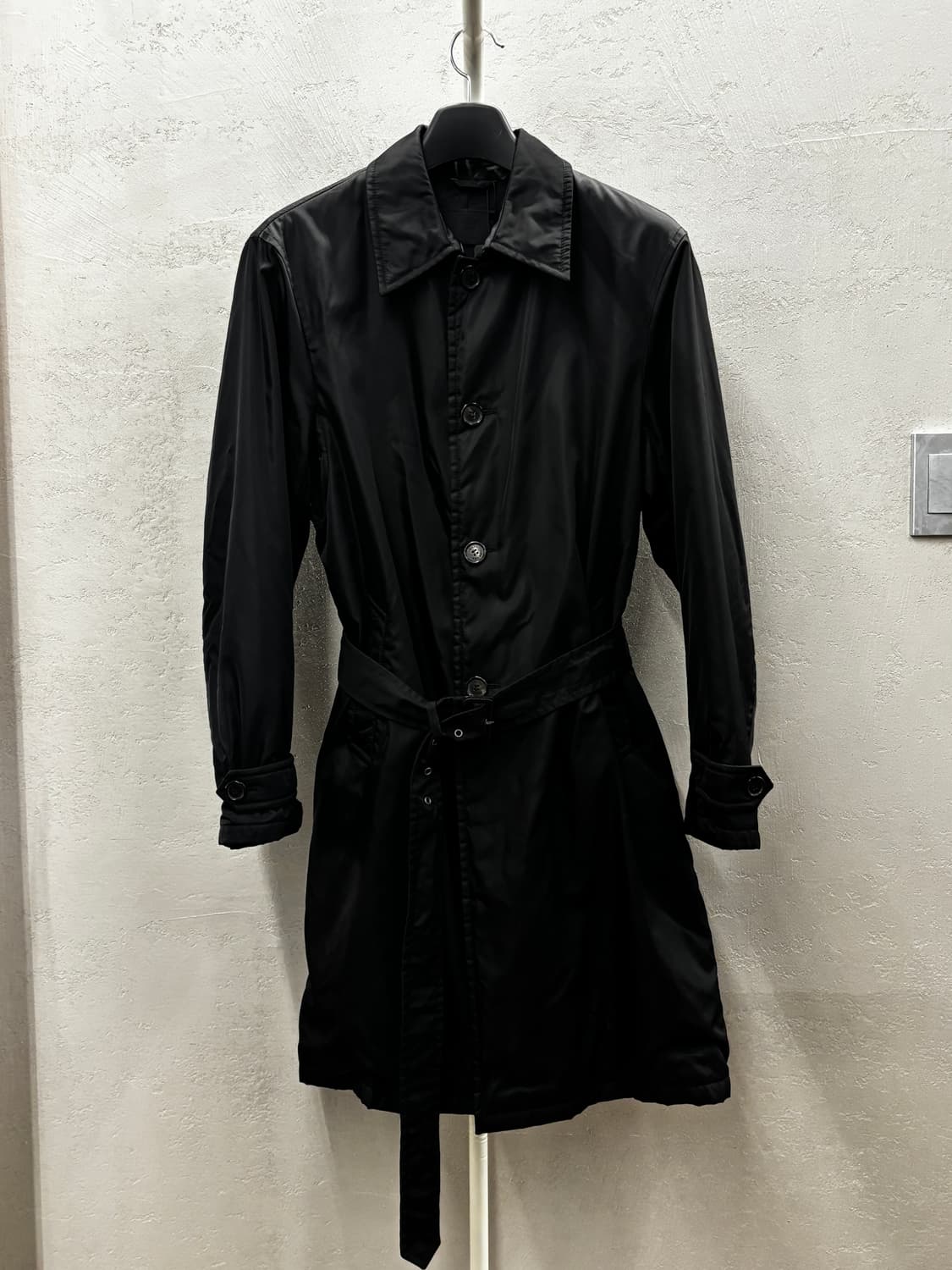 Prada 프라다 블랙 나일론 롱 코트 M 상품이미지2