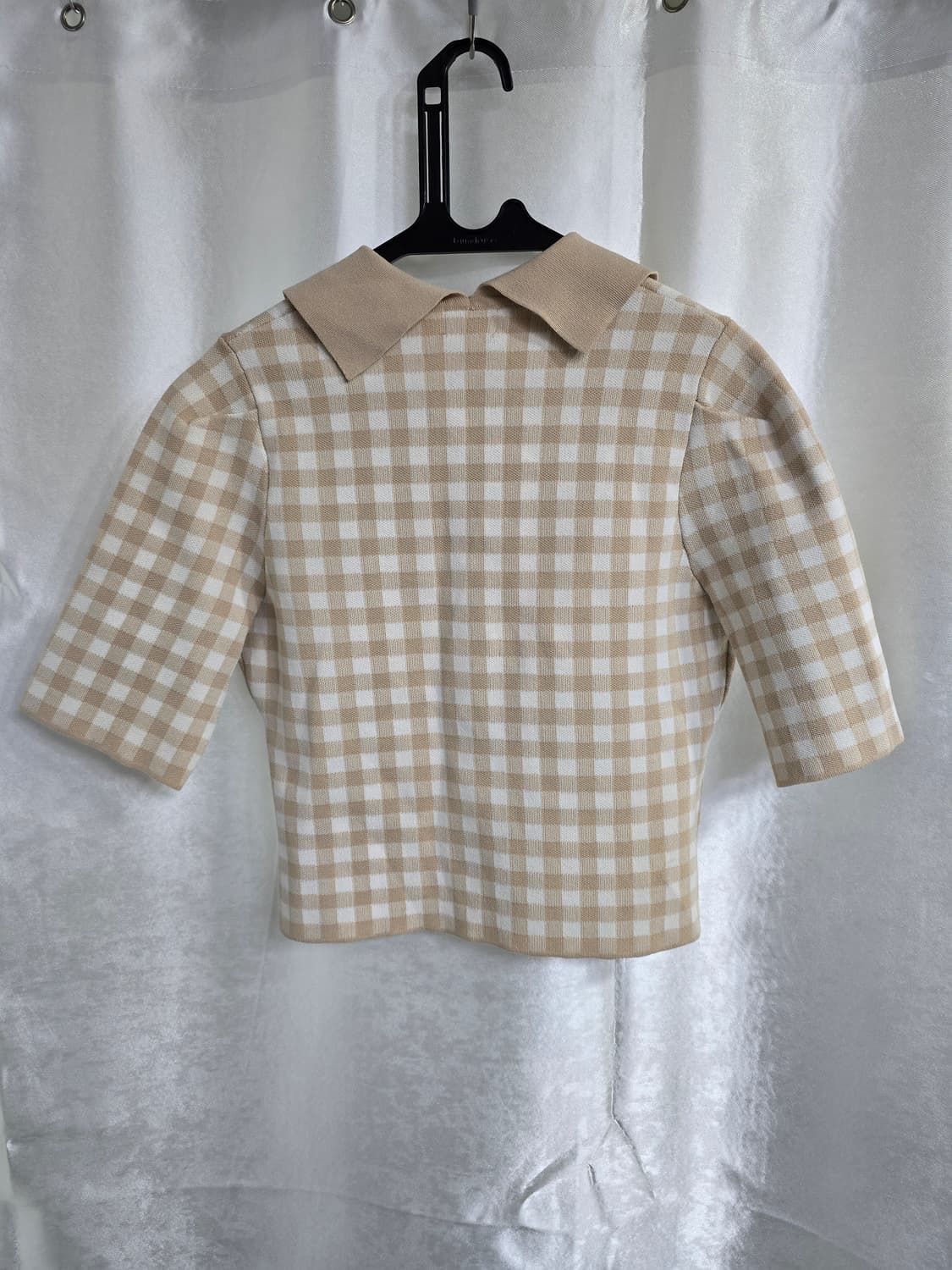 플라스틱아일랜드 체크 반팔 가디건 (1843) 상품이미지2