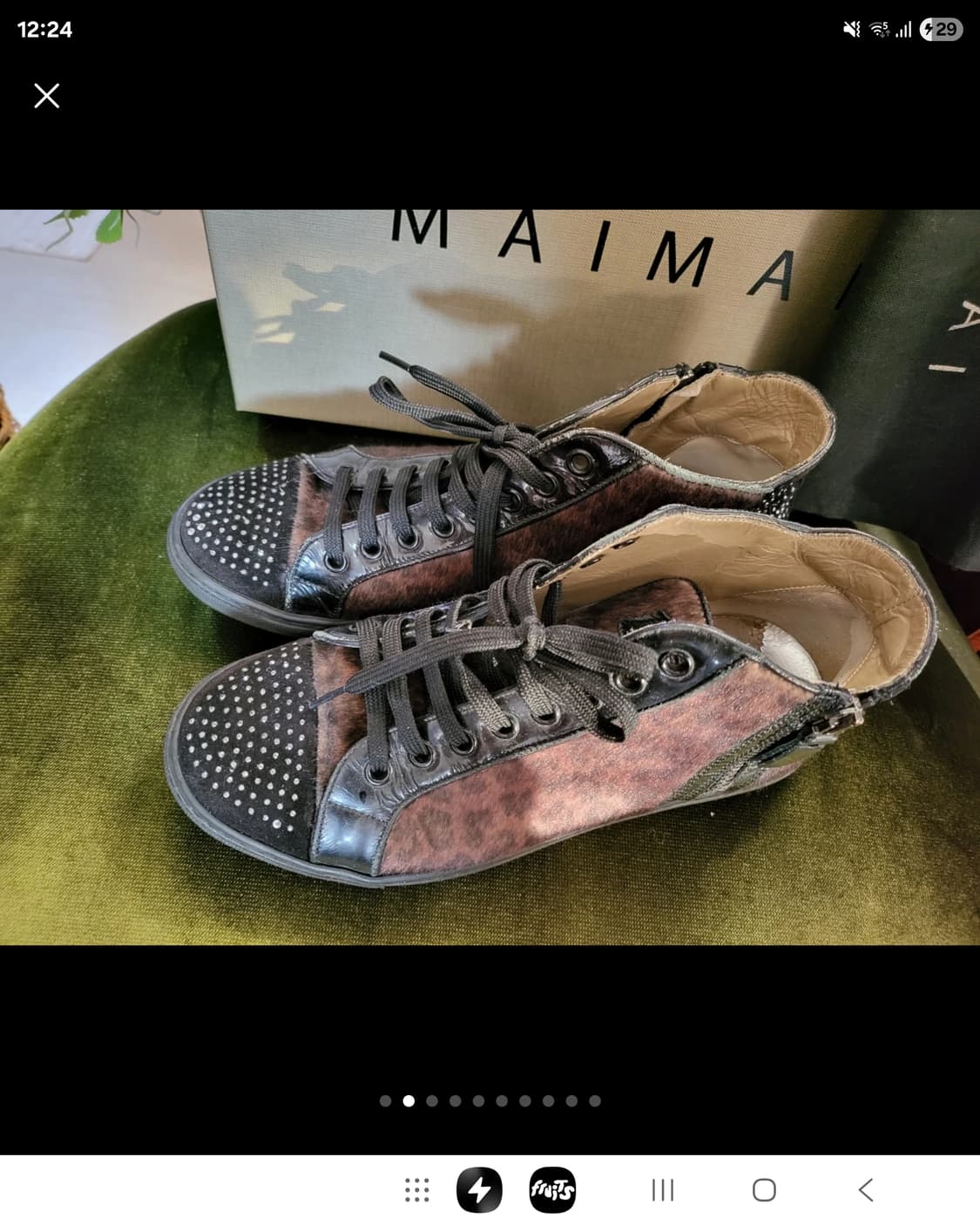 현백 구매 이태리 Mai Mai 송치 크리스탈 가죽 스니커즈 상품이미지4