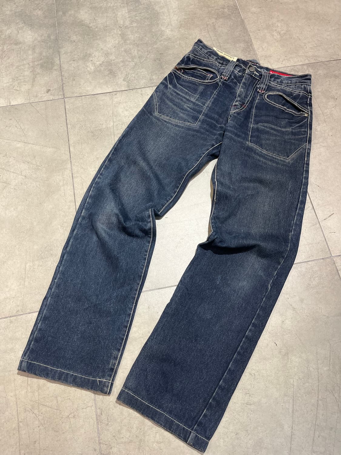 Tough jeansmith 빈티지 워싱 진청 와이드 데님 팬츠 상품이미지1