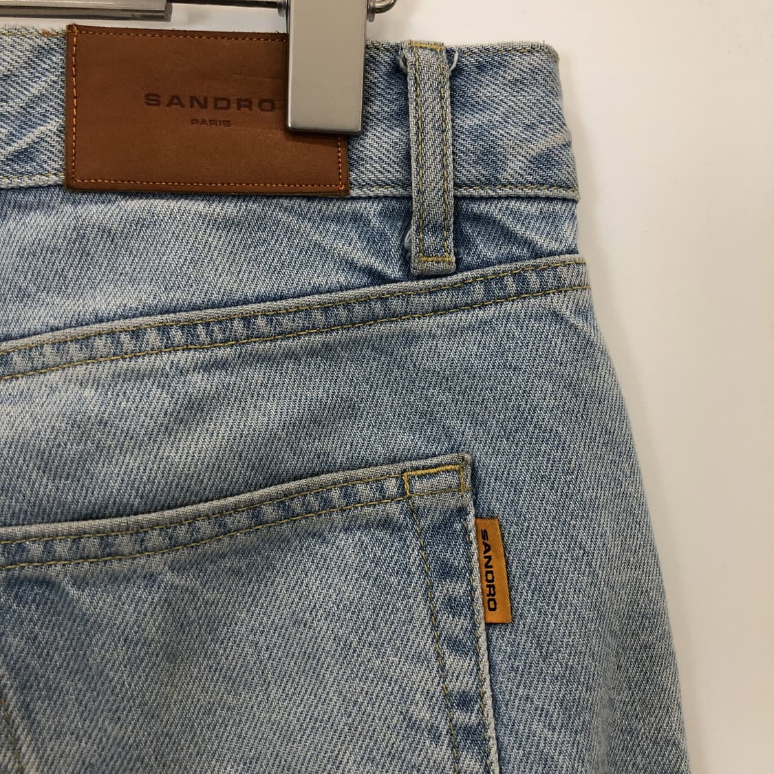 sandro 산드로 레더패치 연청 데님진 28 인치 상품이미지4