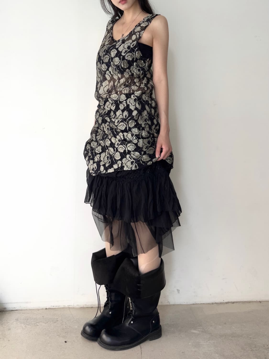 Flower pattern layer ops & top 상품이미지5