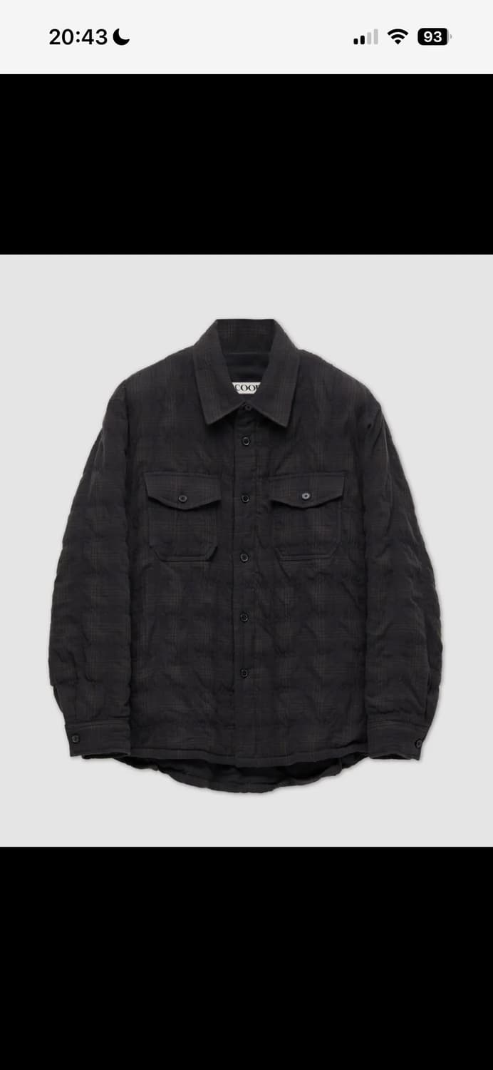 쿠어 링클 체크 패디드 아우터 셔츠 (신더차콜) 상품이미지1