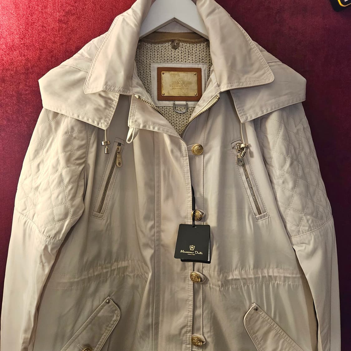 마시모두띠 금장 버튼 크림 코팅자켓 새상품 L사이즈 상품이미지3