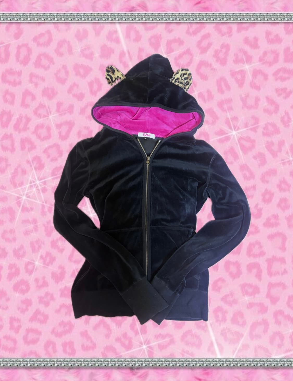 빈티지 호피 고양이 갸루 후드집업 y2k 상품이미지2