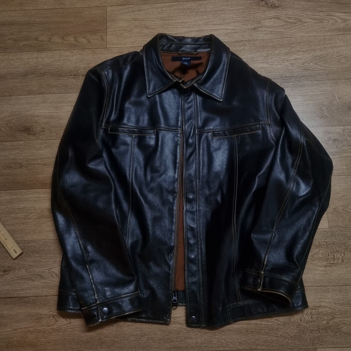 올드갭 브라운 레더 자켓 m 상품이미지2