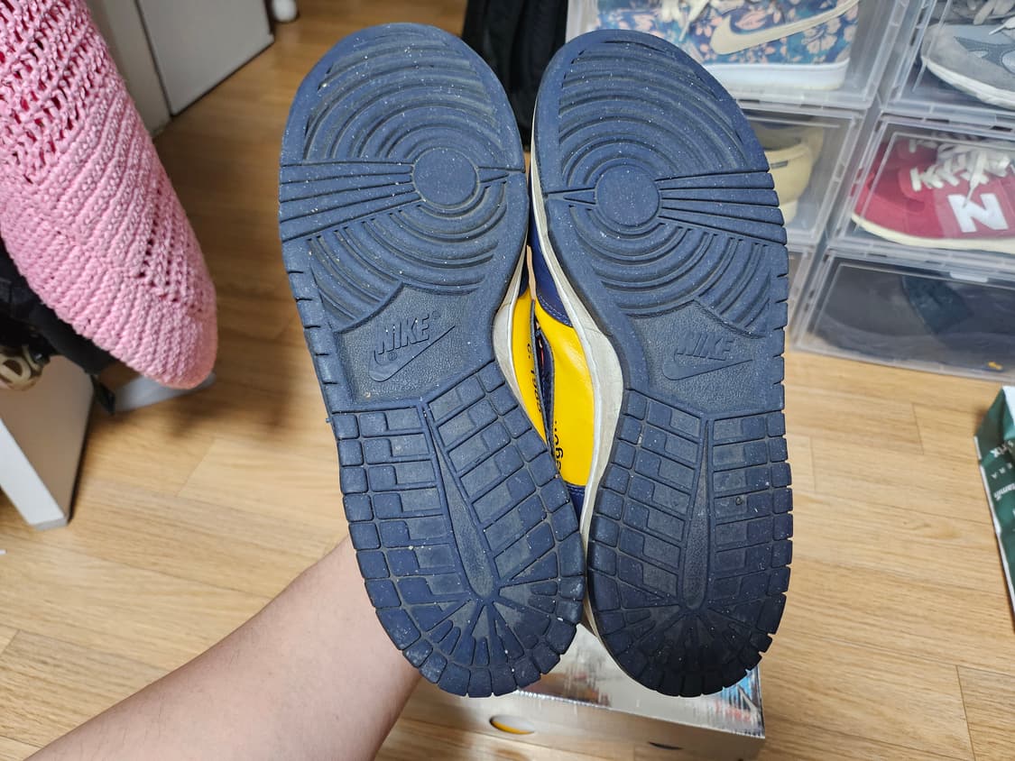 (280) 나이키 x 오프화이트 덩크 로우 유니버시티 골드 미드나잇 네이 상품이미지6