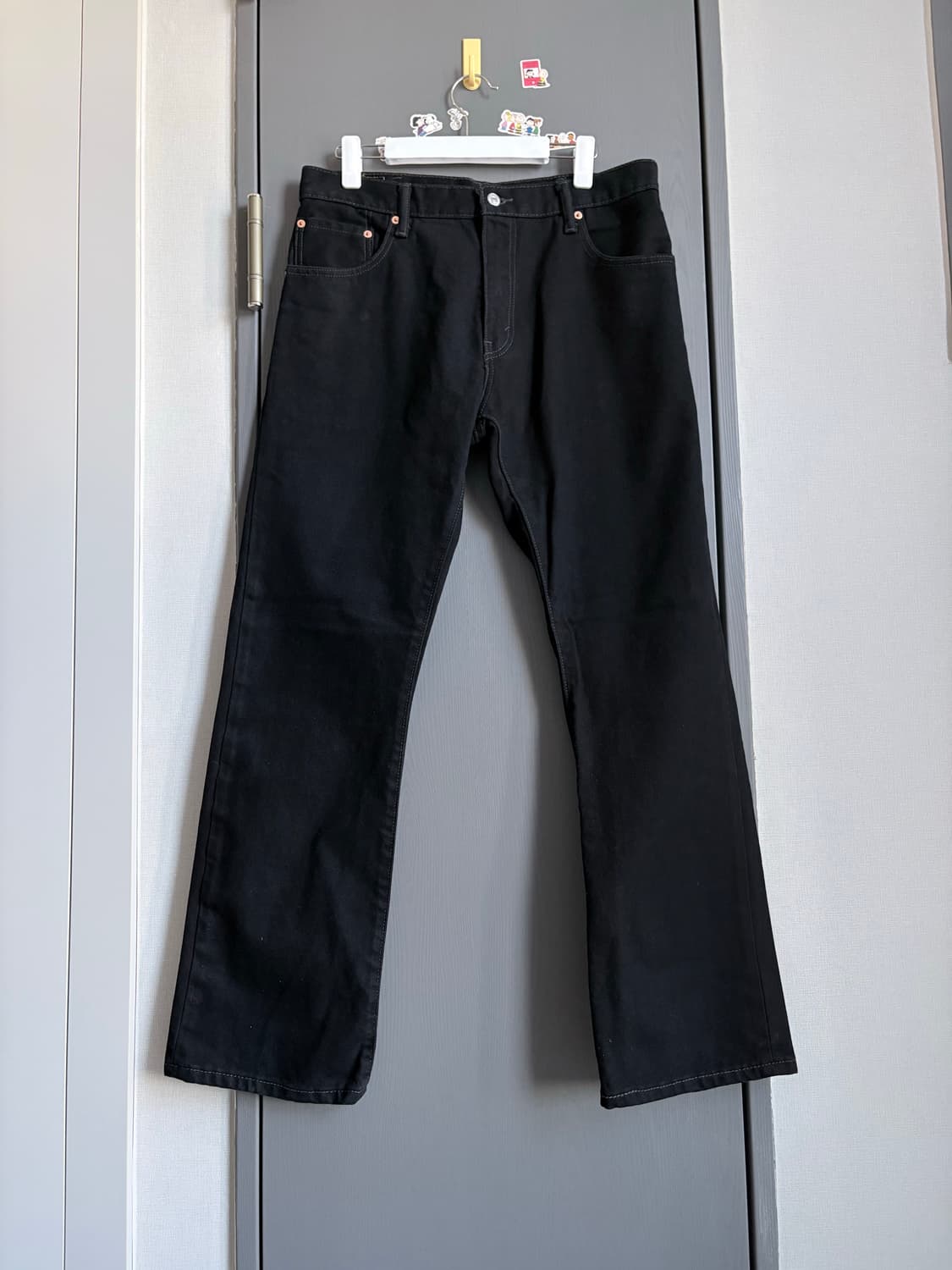 (34x32) 리바이스 517 부츠컷 블랙 데님 블랙진 상품이미지2