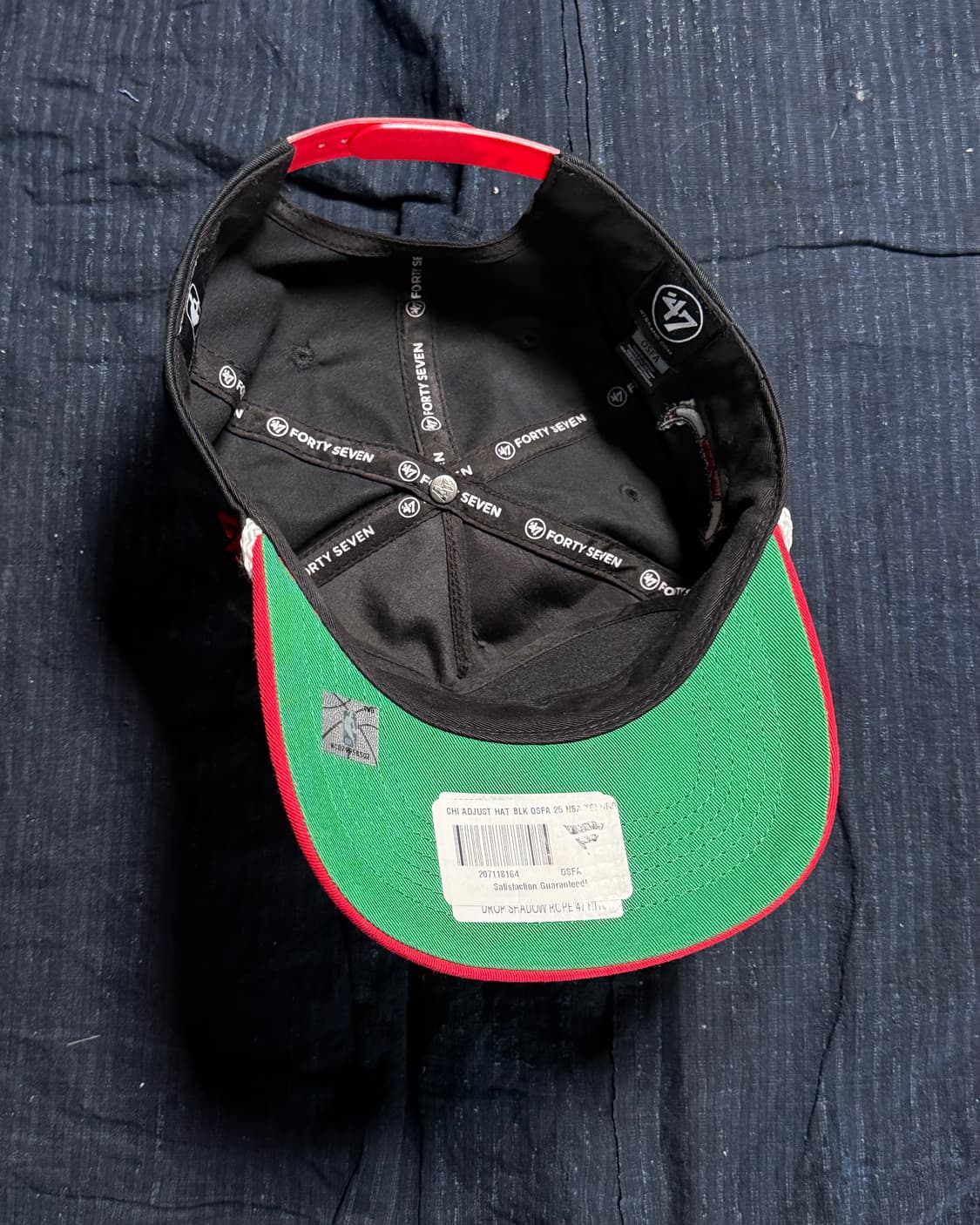 47 블랙/레드 시카고 불스 드롭쉐도우 로프 히치 어저스터블 햇 OS 상품이미지5