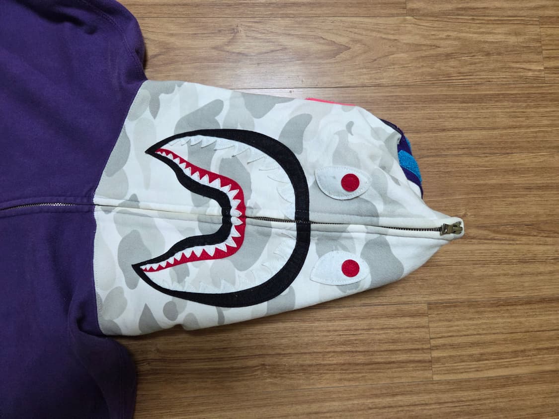 베이프 퍼플 샤크 후드집업 OG라인 L 상품이미지4