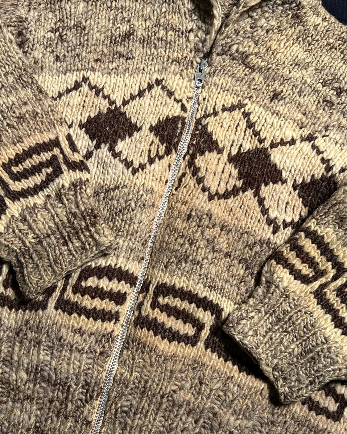 (60‘s 라이트닝 지퍼) 빈티지 코위찬 스웨터 105 상품이미지3