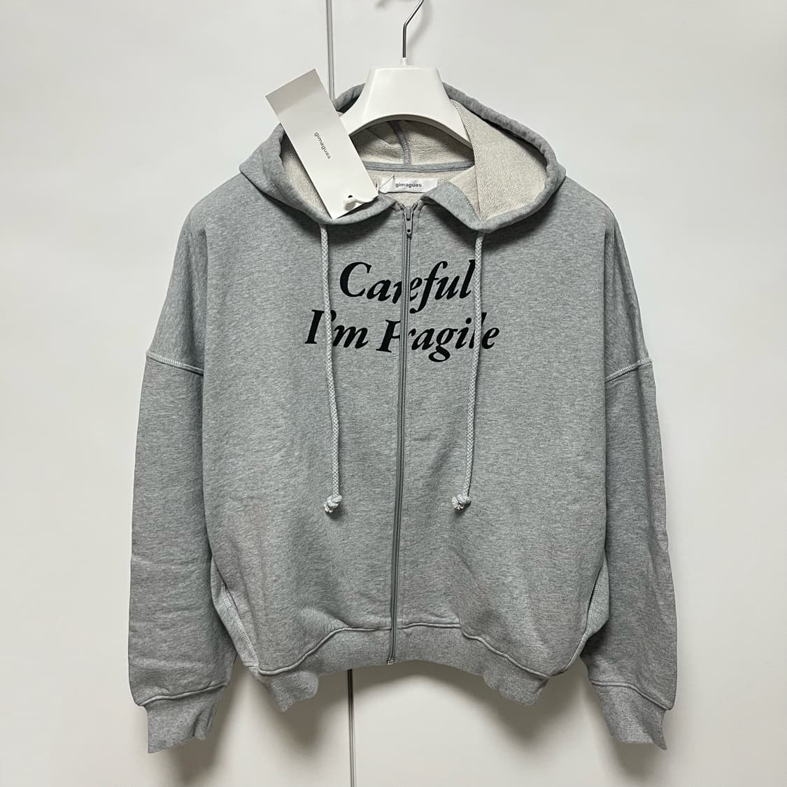 [S,M,L,XL]기마구아스 Careful 후드집업/그레이 상품이미지2