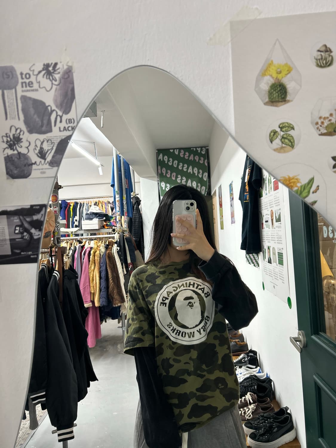 베이프 롱슬리브 레이어드 카모 티셔츠 상품이미지5