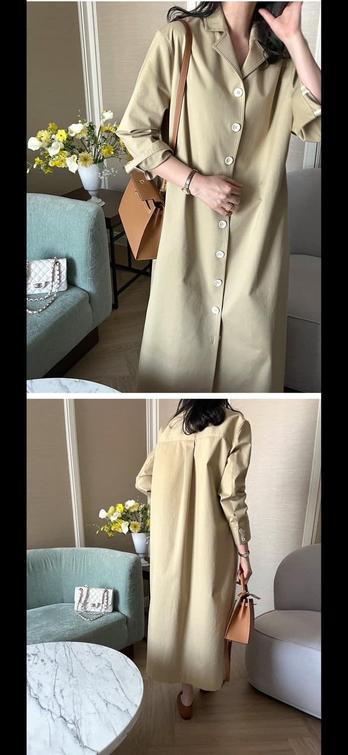 라밤바룸 트렌치 코트 드레스 베이지 상품이미지3