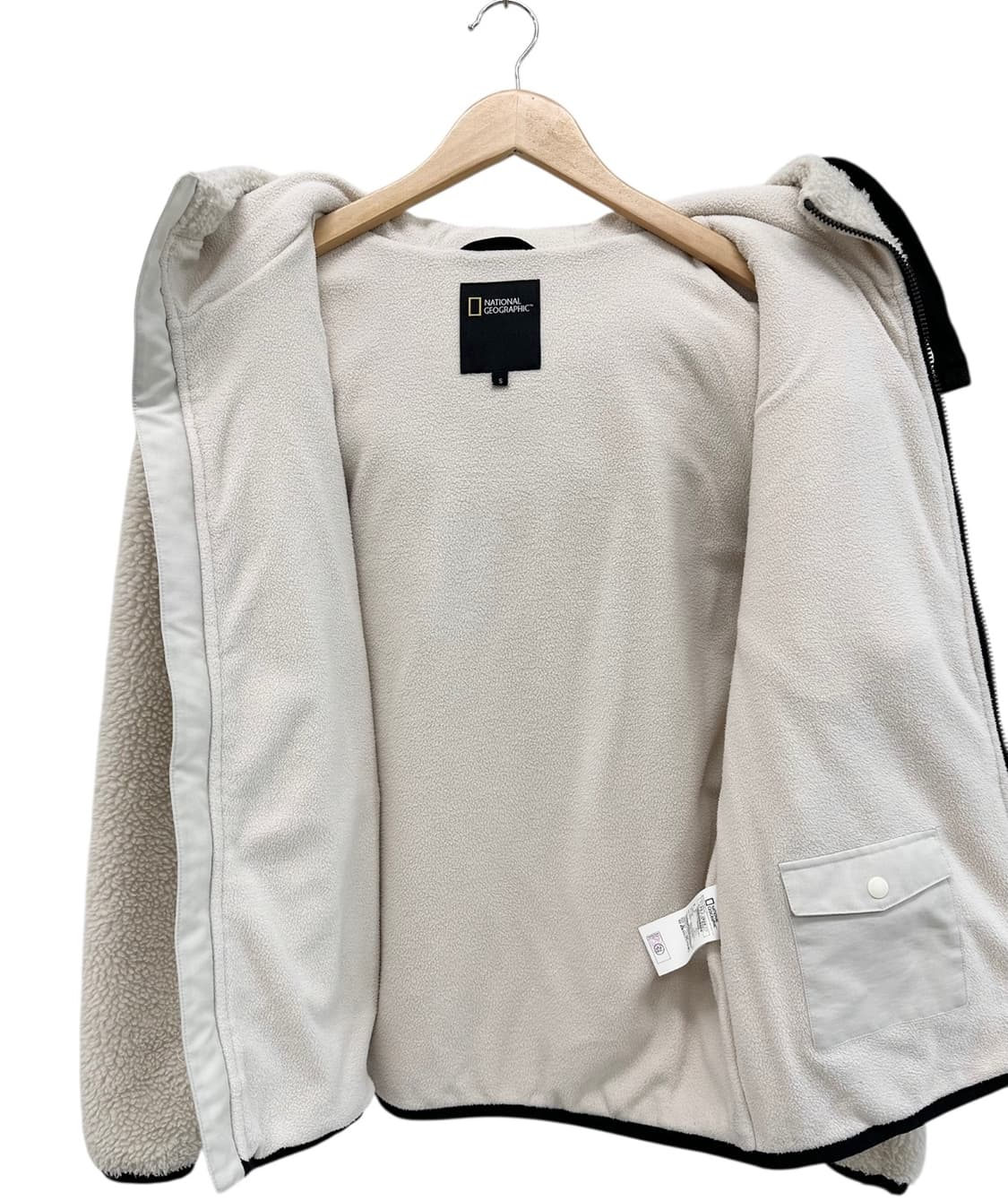 내셔널지오그래픽 뽀글이 기모 후리스 플리스 집업 아이보리 (S) 상품이미지8