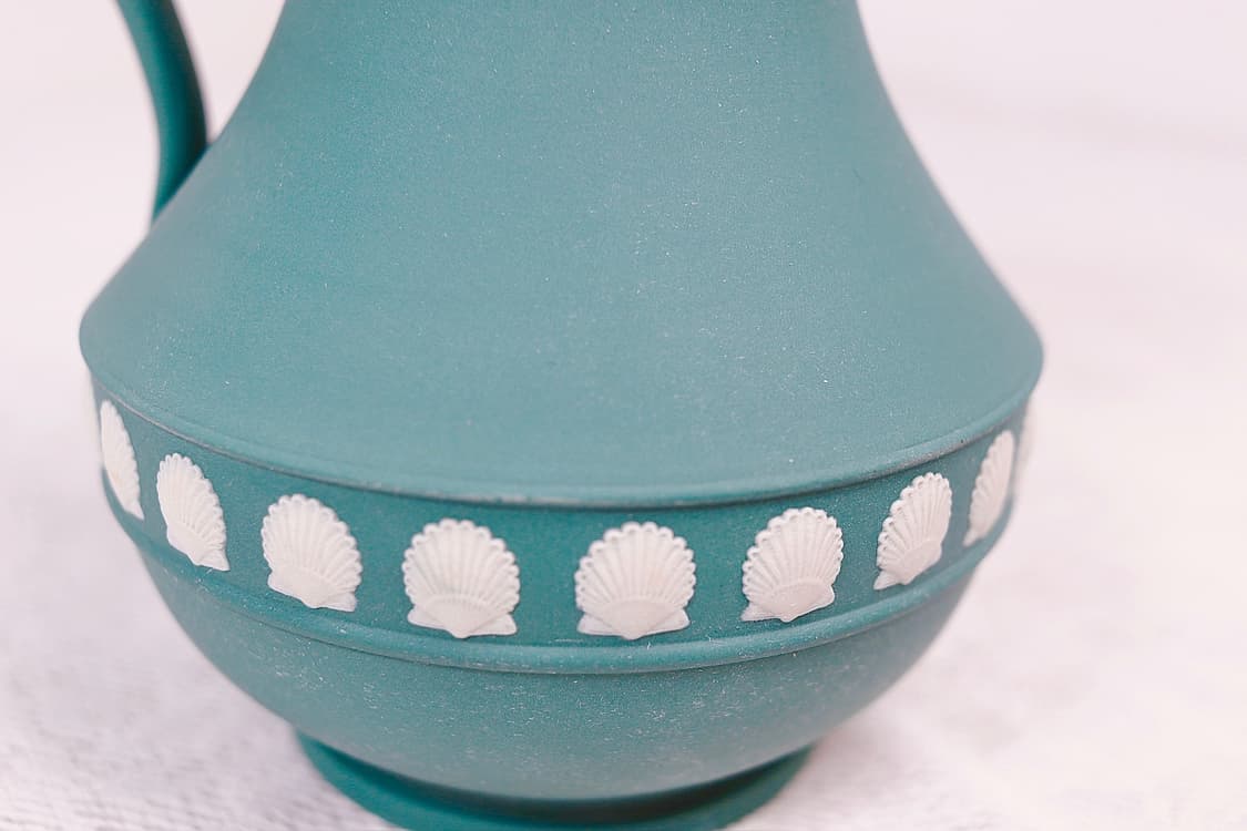 [영국엔틱] 웨지우드 제스퍼웨어 조개장식 도자기저그_ 틸그린 상품이미지7