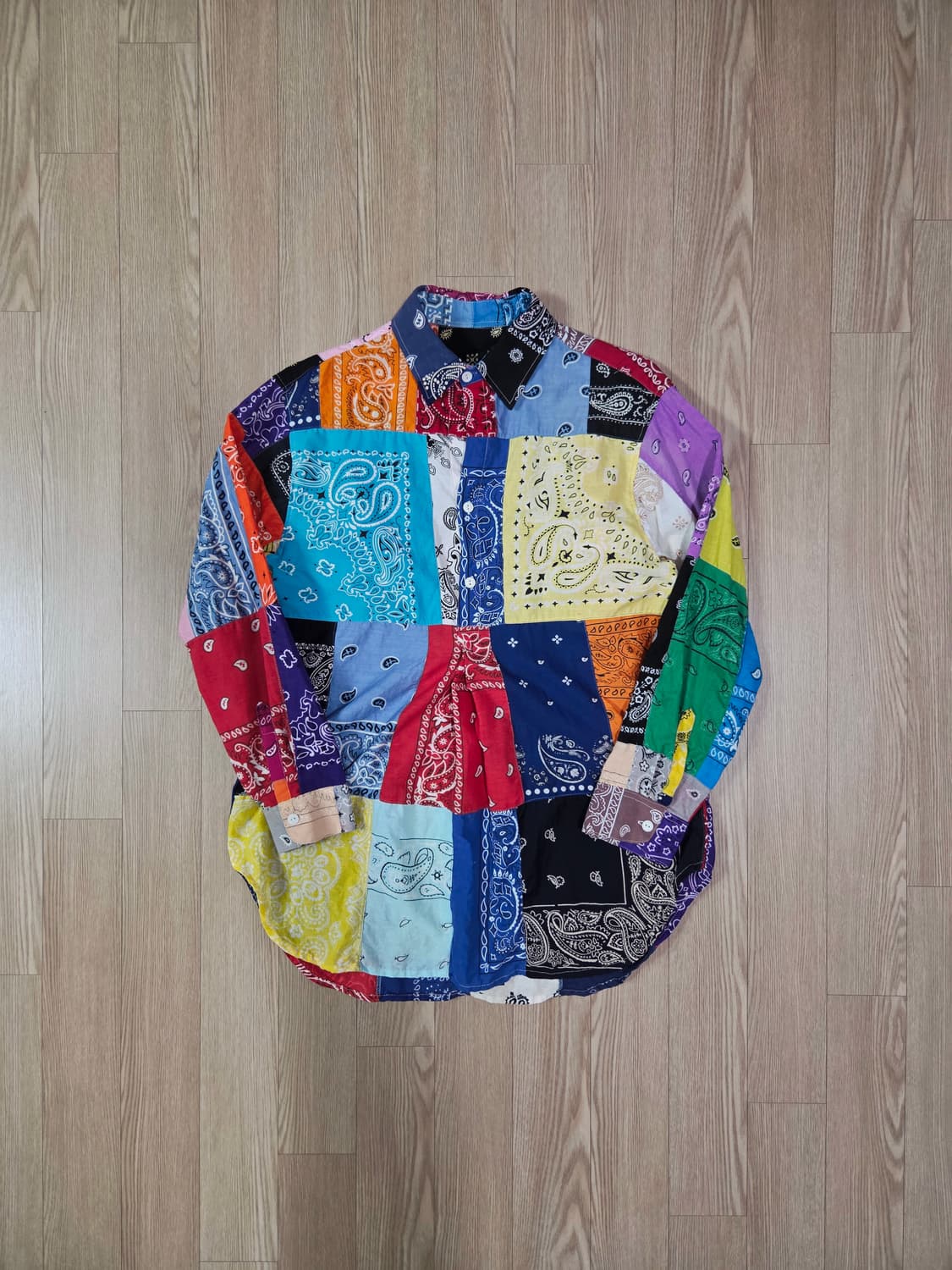 핸드 워크 반다나 커스텀 드롭숄더 셔츠 상품이미지1