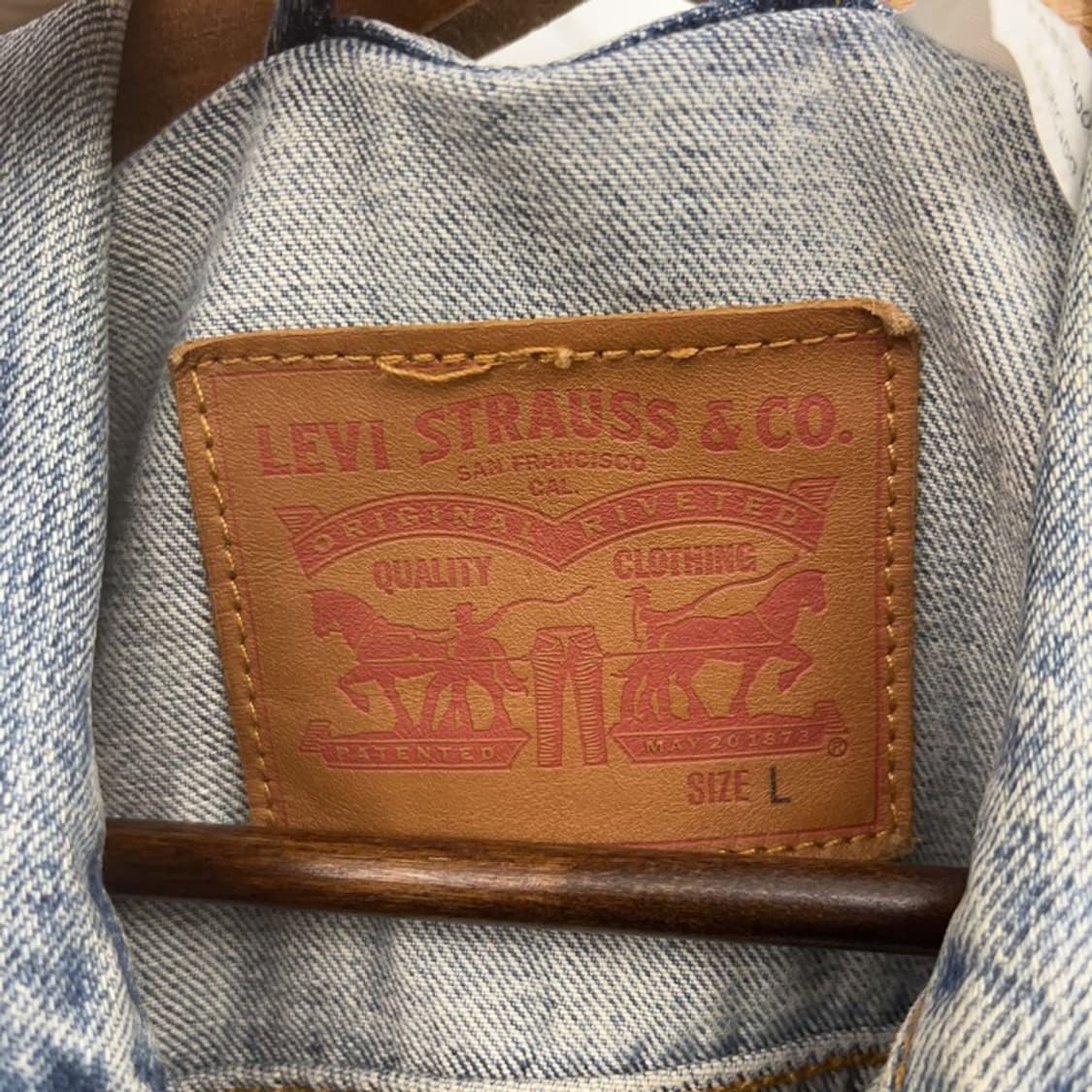 리바이스 빈티지 컨트리 트러커 워싱 연청 데님자켓 L C08584 상품이미지5