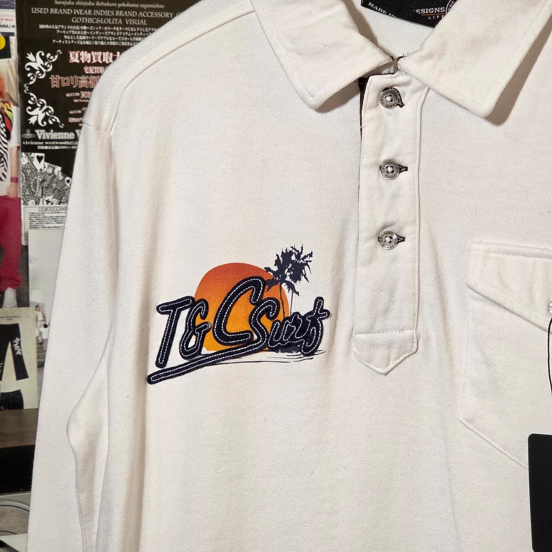 JPN 티엔씨 서프 프린팅 자수 PK 롱슬리브 상품이미지6