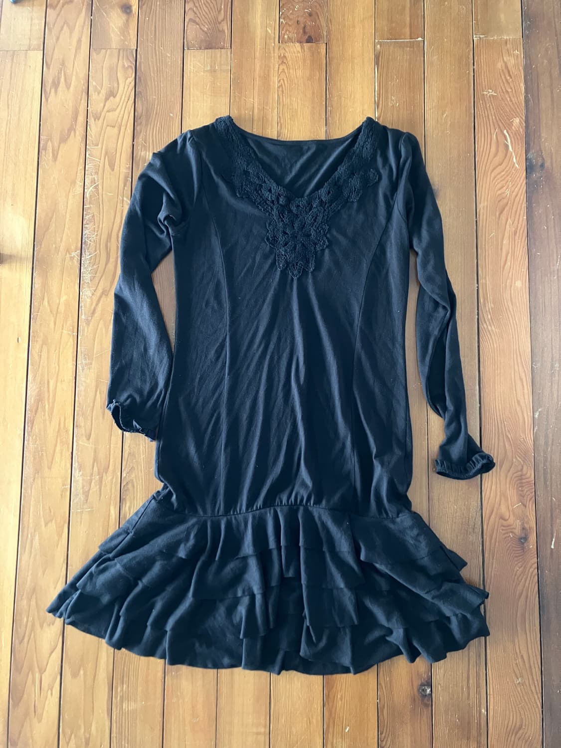 블랙 프릴 롱드레스 상품이미지3