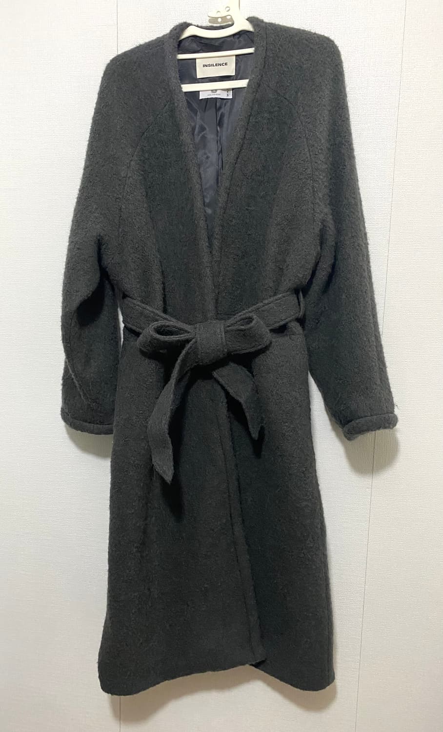 인사일런스 우먼 칼라리스 알파카 로브 코트 (그레이) 상품이미지5