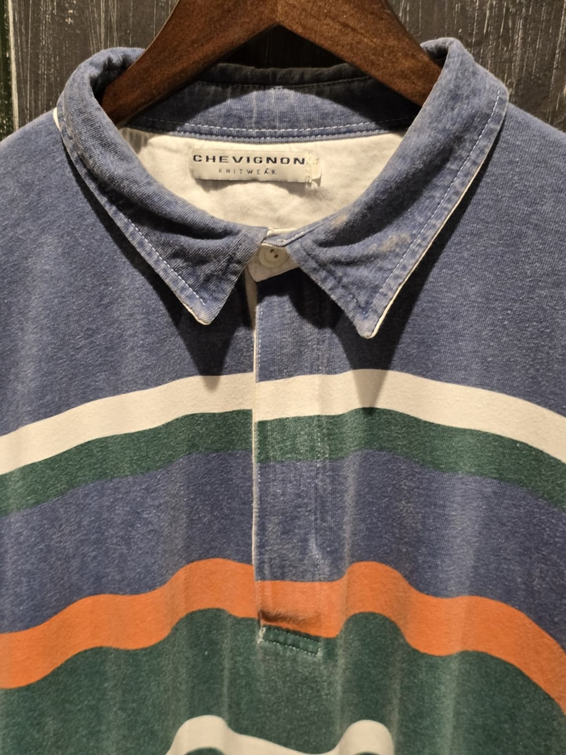 90s CHEVIGNON Striped Rugby Shirt 상품이미지2