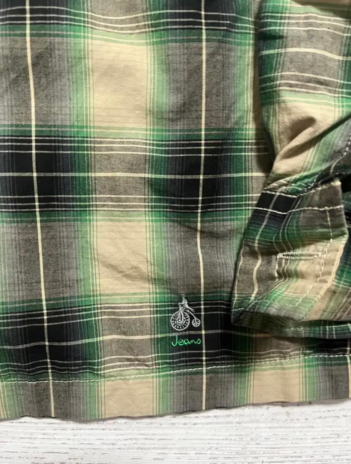 체크 셔츠 남방 데님 배색 상품이미지3