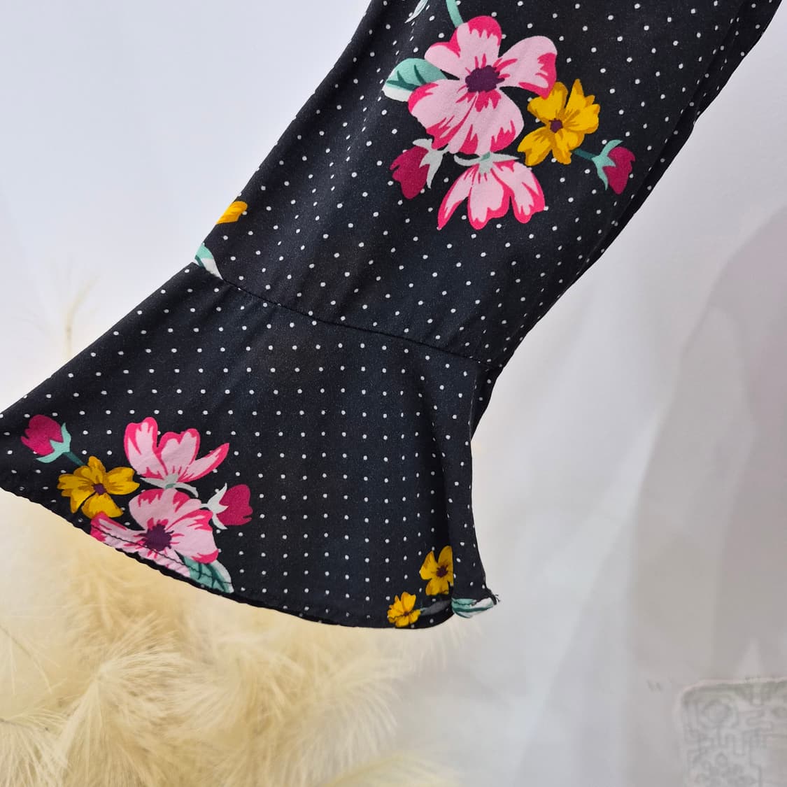 Old Navy 블랙 플라워 도트 플레어 미디원피스 상품이미지4