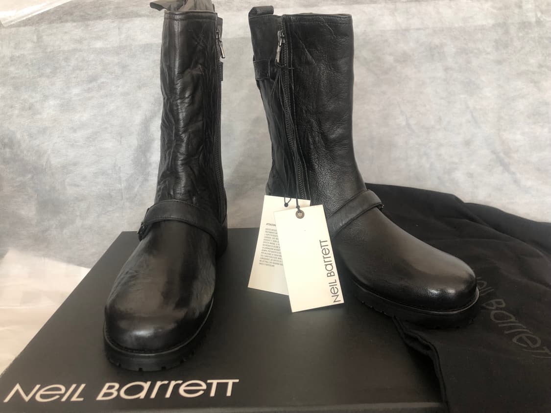 닐바렛 주름가공 바이커 엔지니어 부츠 상품이미지1