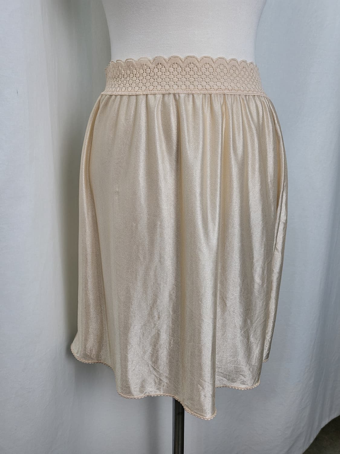 빈티지 글로시 하프 밴딩 슬립 스커트 상품이미지2