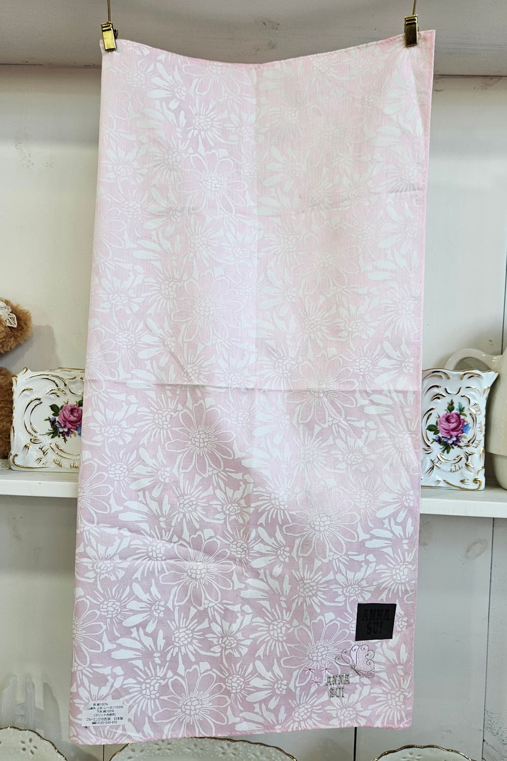 안나수이(ANNA SUI) 핑크 플라워 손수건 새상품 상품이미지3