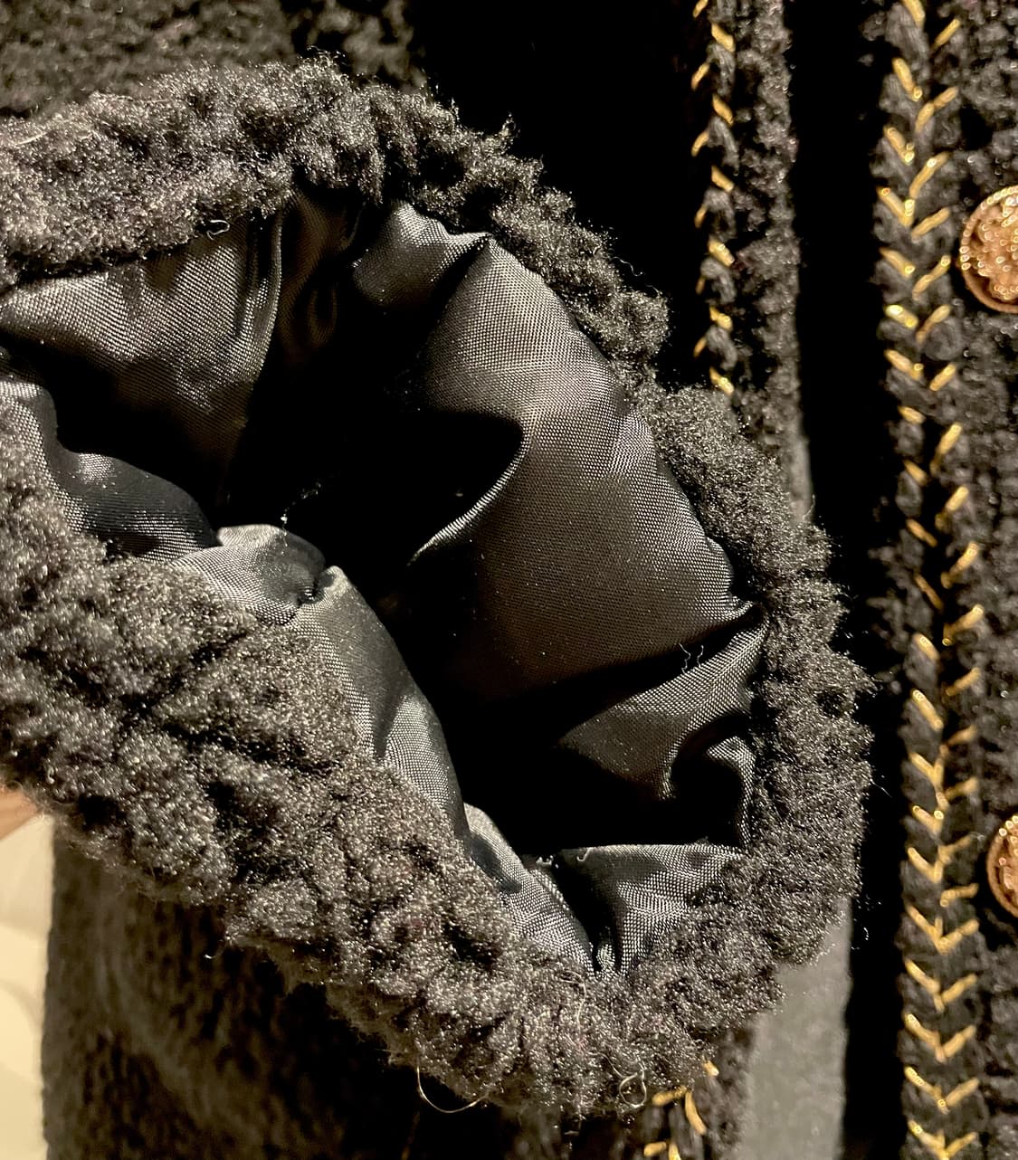 블랙 트위드 뽀글이(플리스) 자켓 상품이미지3