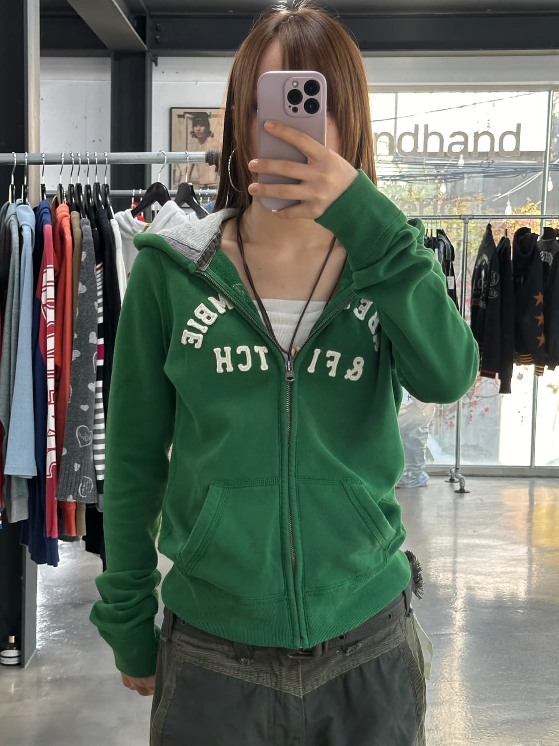 아베크롬비 후드집업 그린 상품이미지4