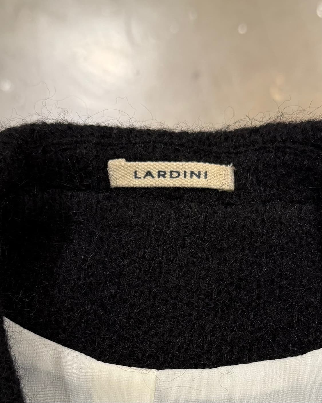 라르디니 블랙 시그니처 플라워 브로치 부클레 코트 상품이미지8