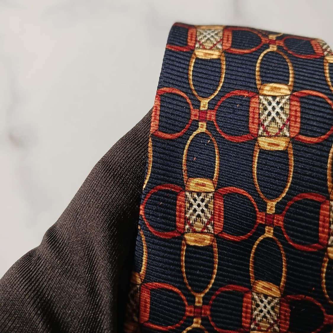 버버리 네이비 노바체크 모티브 넥타이 9.5cm A+~A등급 E922 상품이미지8