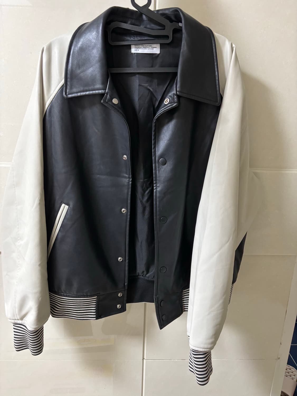 파르티멘토 래글런 바시티 자켓 블랙 상품이미지3