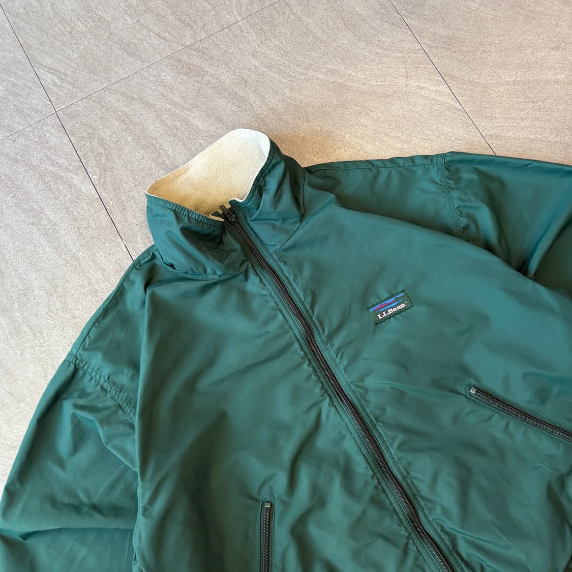 90s 90년대 엘엘빈 쓰리 시즌 그린 웜업 자켓 상품이미지2