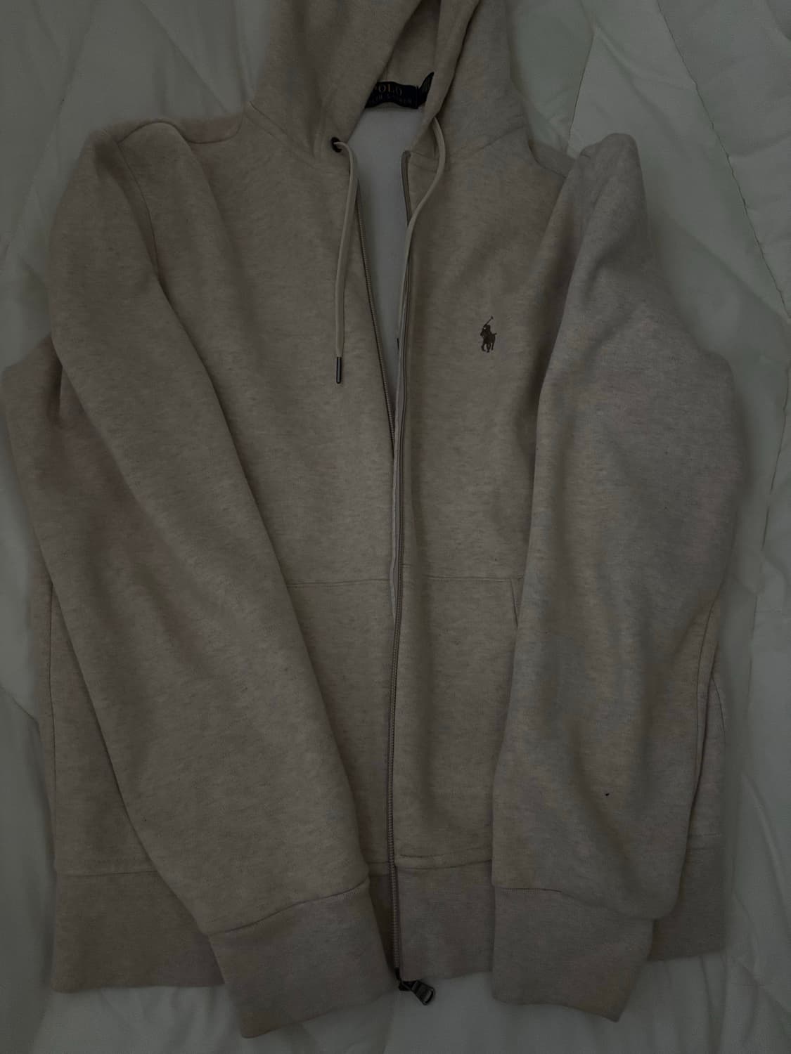 폴로 베이지색 후드집업 상품이미지1