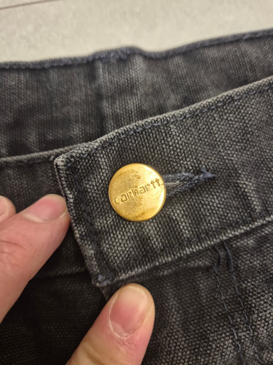 빈티지 칼하트 더블니 B01 블랙 실측34 라벨38×30 상품이미지4