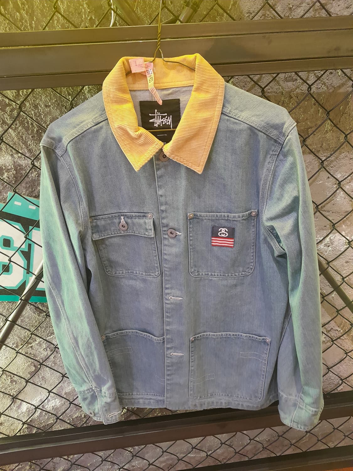 희귀수집 정품 STUSSY 올드스투시 00데님 아카이브자켓M  성조기패치 상품이미지2