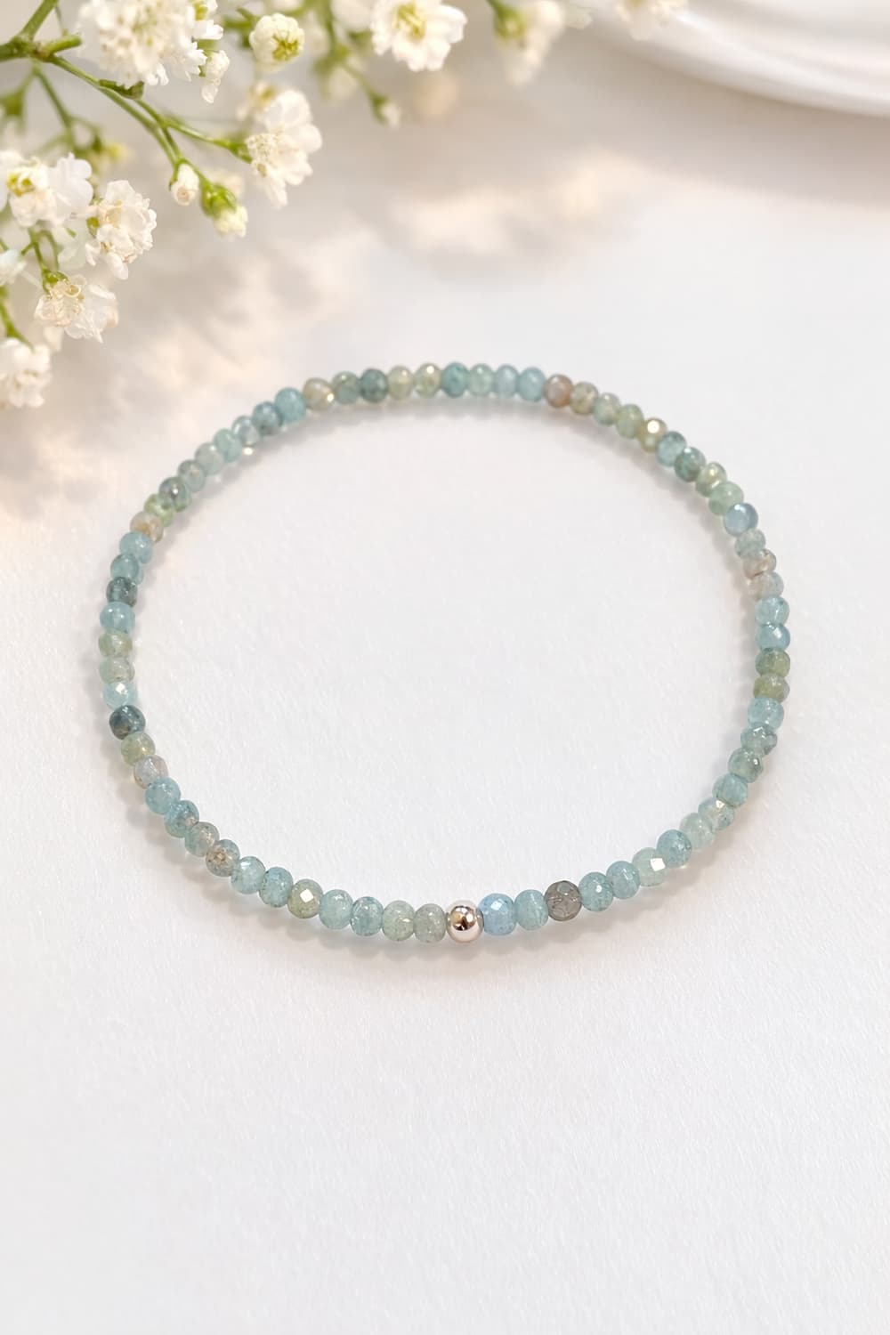 페이셋 아쿠아마린 원석팔찌 2mm | Aquamarine 상품이미지1