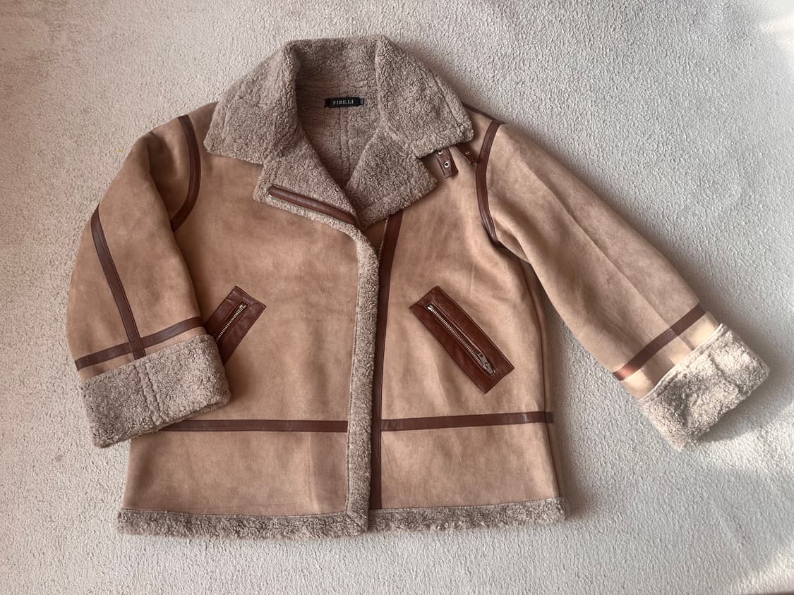 JPN-브라운 스웨이드 무스탕 자켓 상품이미지1