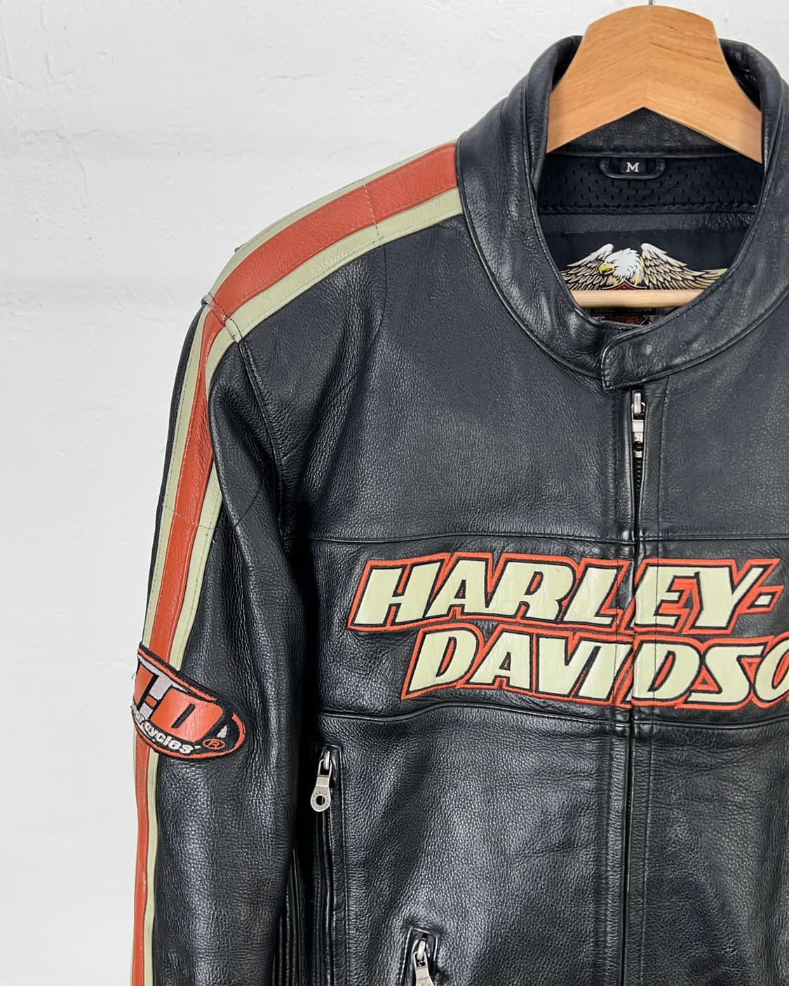 할리데이비슨 토크 제뉴윈 집 스트레치 라이딩 레더 자켓 상품이미지2