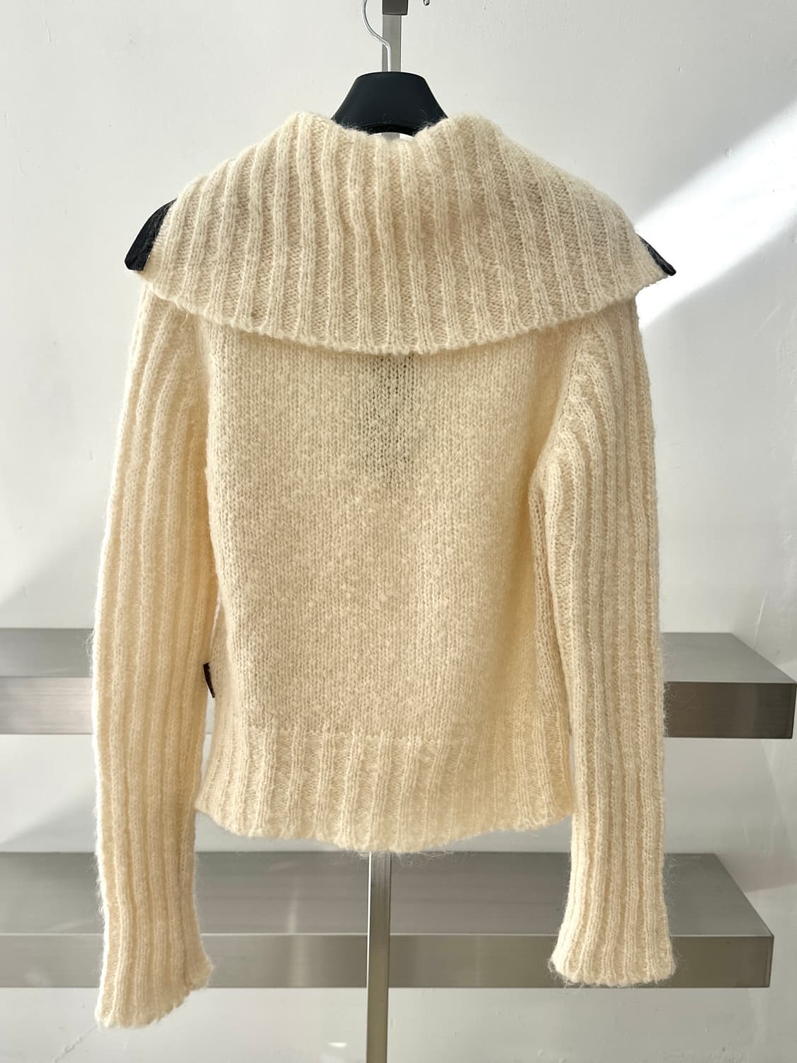 몽클레어 빈티지 아이보리 모헤어 니트 하프집업  상품이미지5