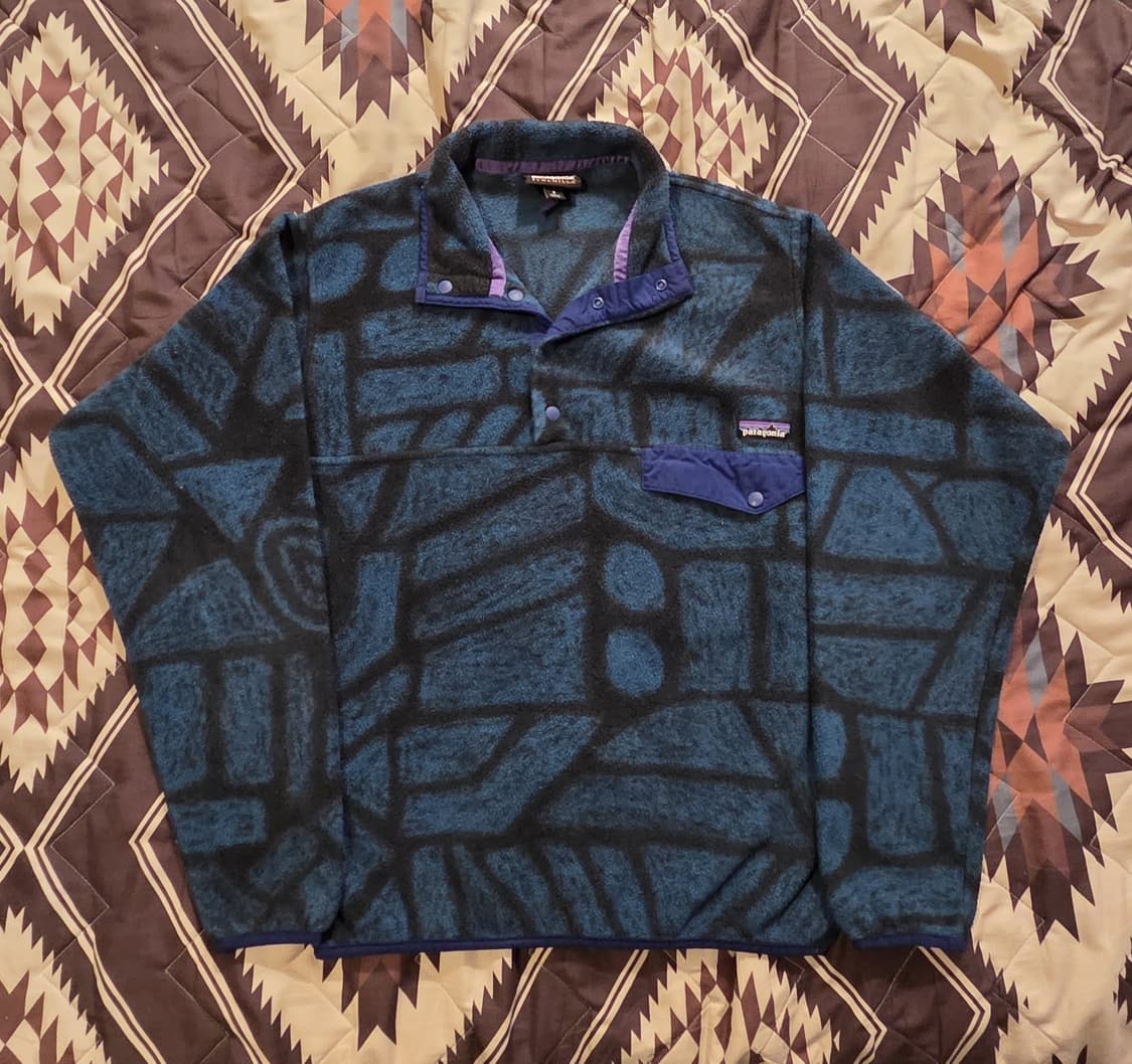 15FW 파타고니아 신칠라 스냅T 블루 지오메트릭 패턴 상품이미지1