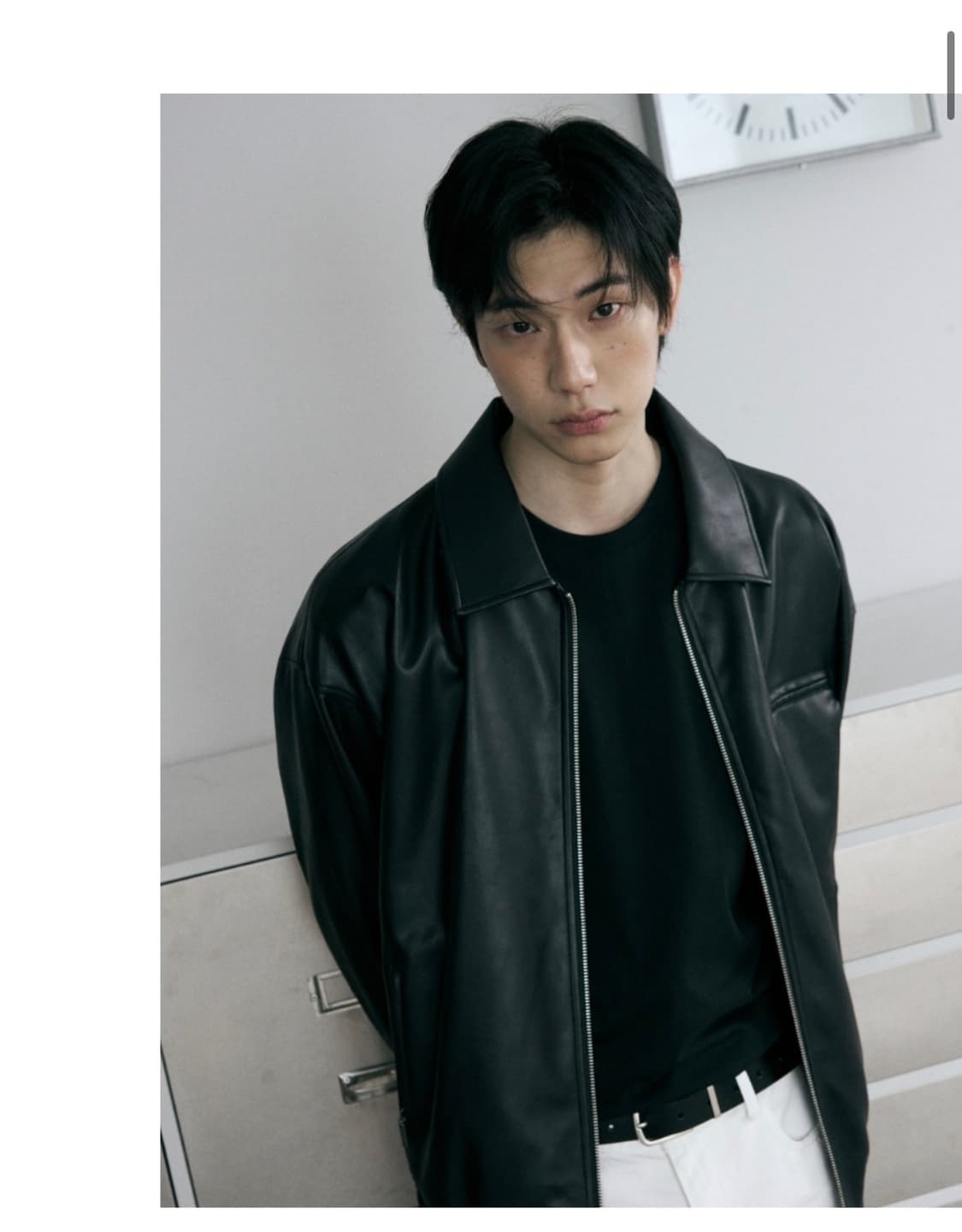 (새상품)(L) 레더리 레더 오버핏 블루종 자켓 [BLACK] 판매 상품이미지1