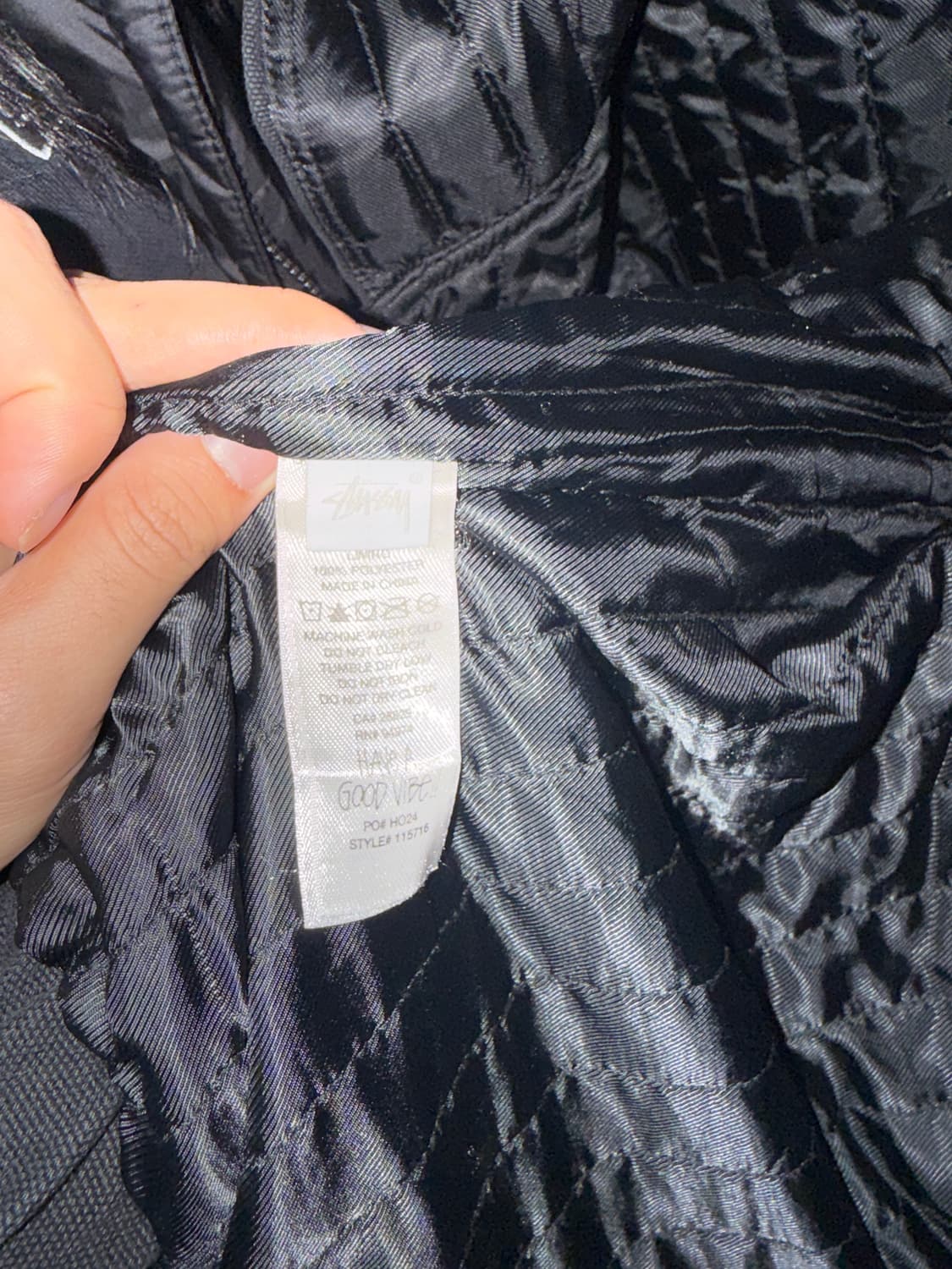 스투시 인슐레이티드 캔버스 워크 자켓 블랙 S 상품이미지3