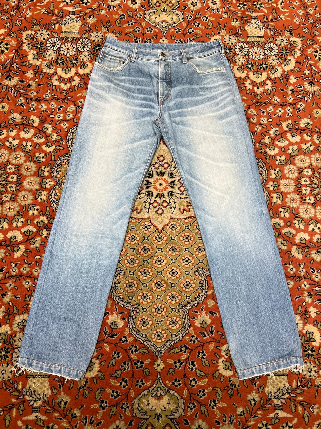 [30] 타임옴므 연청 슬림 스트레이트 데님 팬츠 상품이미지1