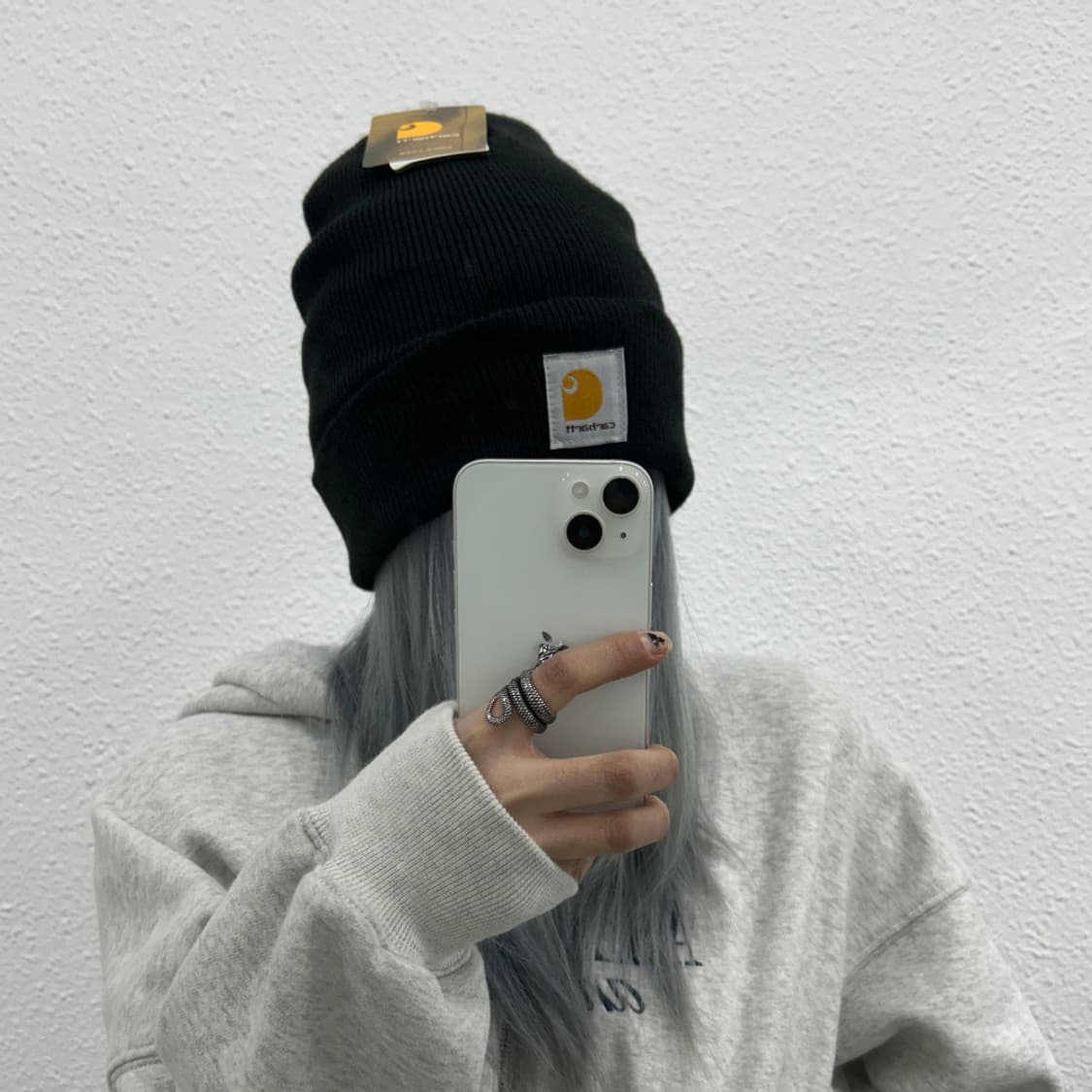 칼하트 로고 블랙 비니 상품이미지1